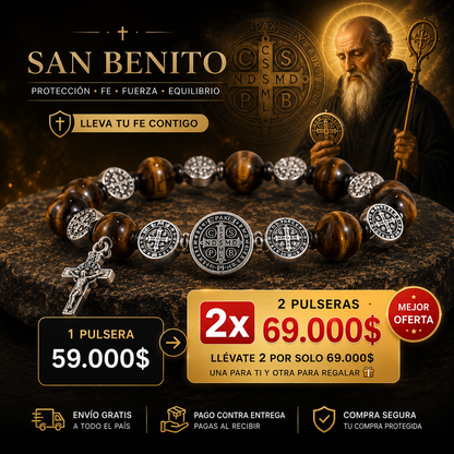 !Pulsera rosario de piedra bíblica natural de ojo de tigre!